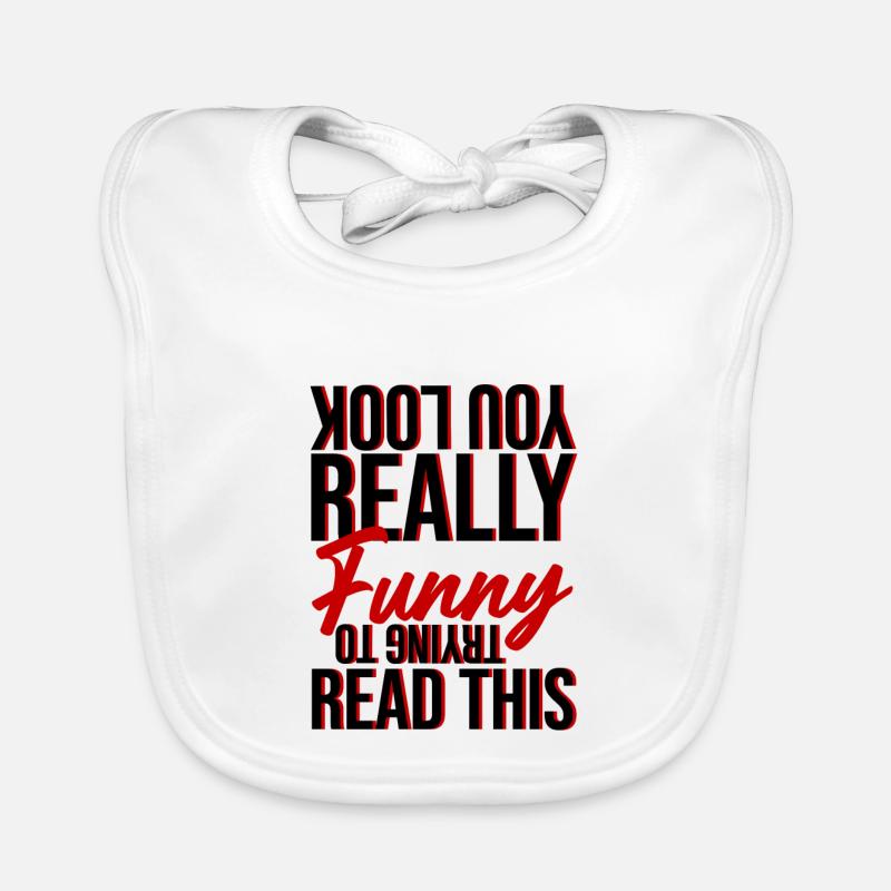 You look really funny trying to read this 3 Organic Baby Bibs