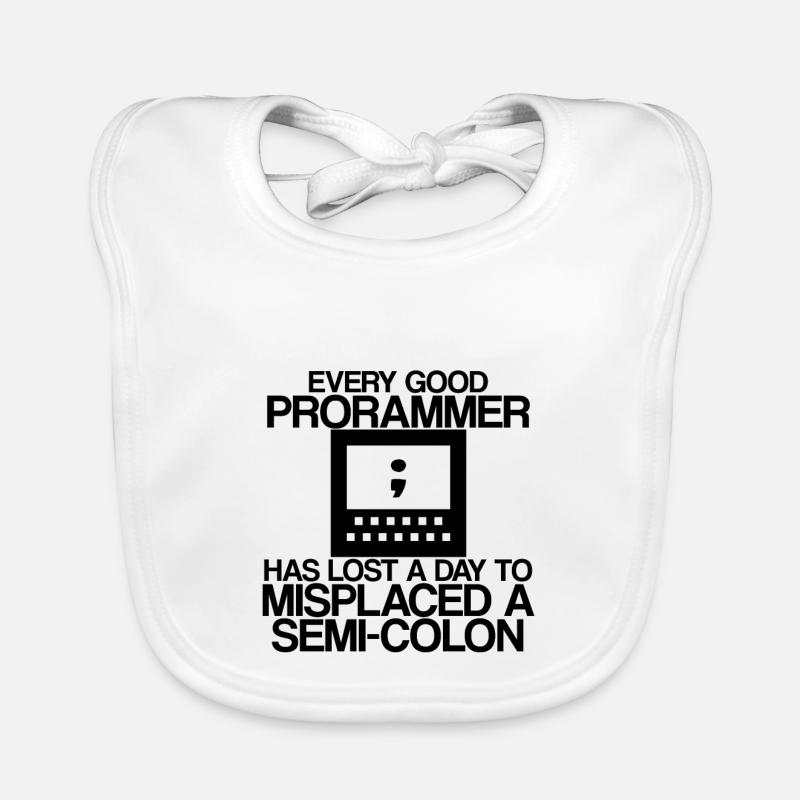 Every programmer has lost a day to a semi-colon 2 Organic Baby Bibs