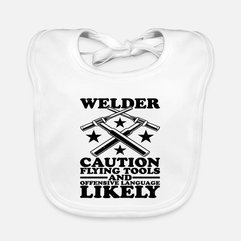 Welder, Flying Tools And Offensive Language 2 Baby Bio-Lätzchen