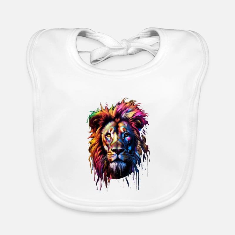 Lion arc-en-ciel Bavoir bio Bébé
