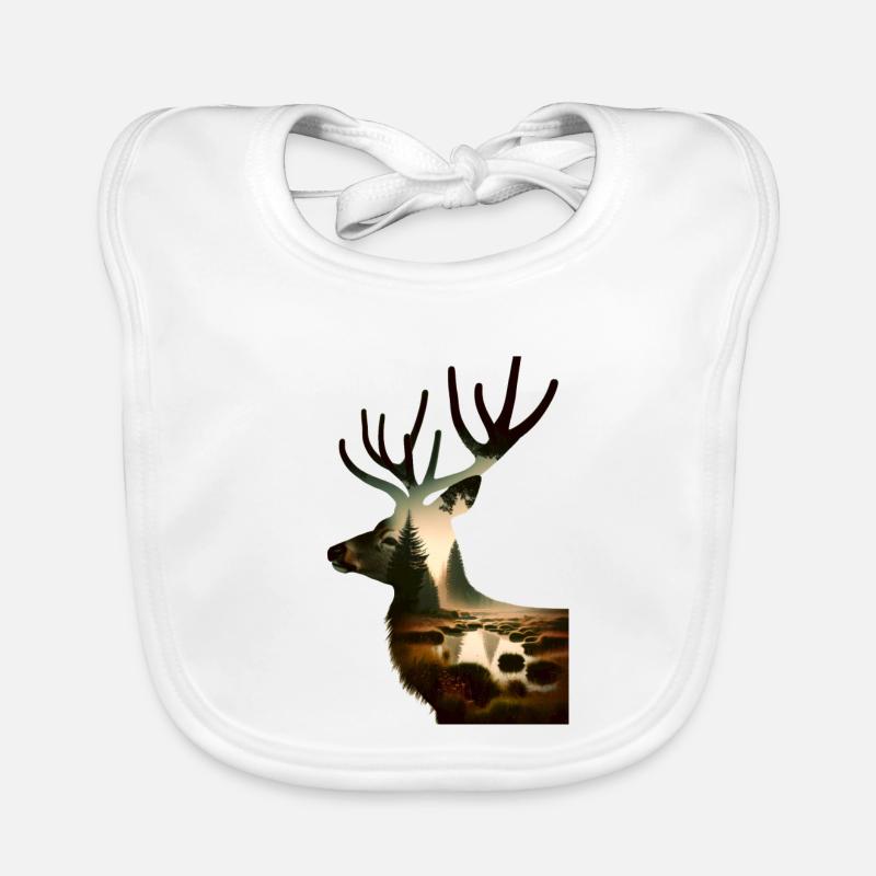 Nature in Deer Pattern Organic Baby Bibs