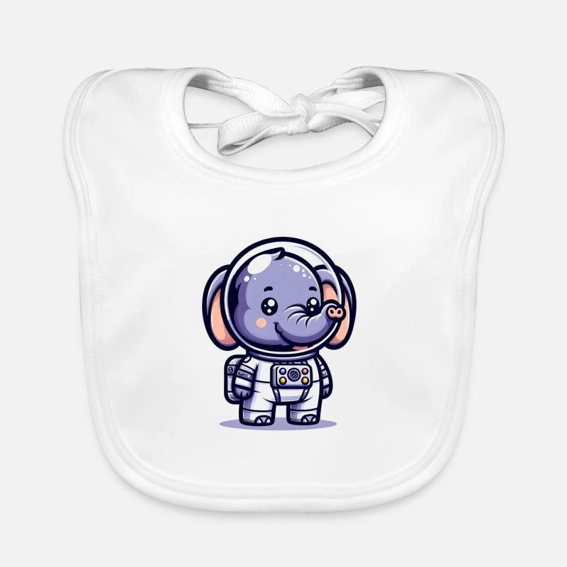 Éléphant mignon astronaute Bavoir bio Bébé