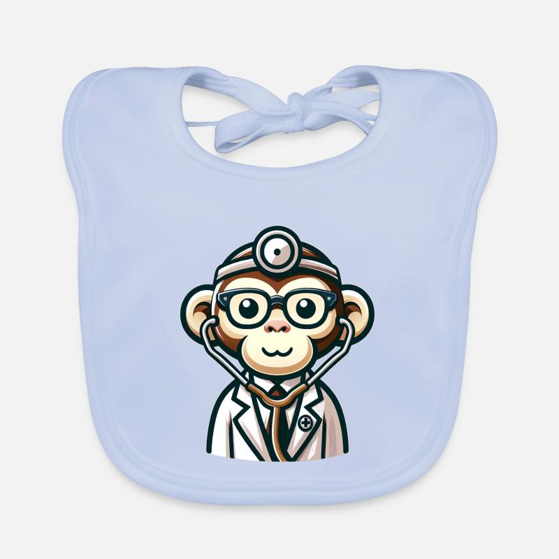 Cute Monkey Doctor Baby Bio-Lätzchen