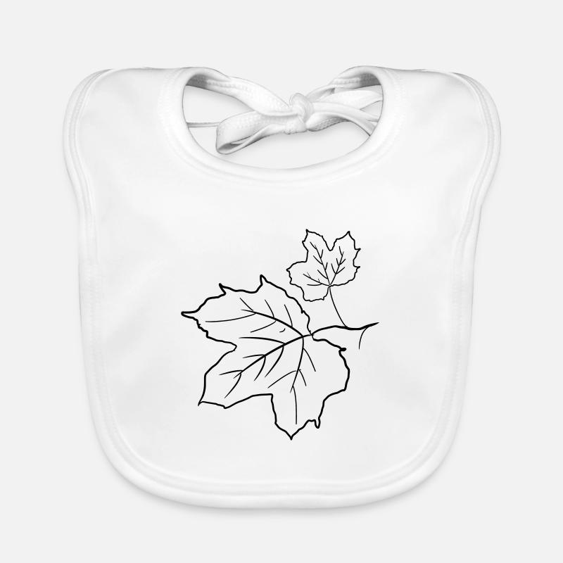 Maple Leaf / Maple Leaves, Decorative Drawing. Organic Baby Bibs