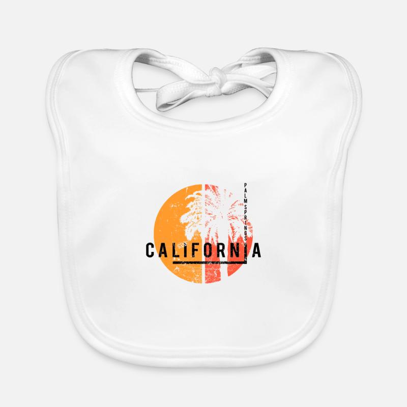 Palm Springs California Cool Native Palm Tree Organic Baby Bibs