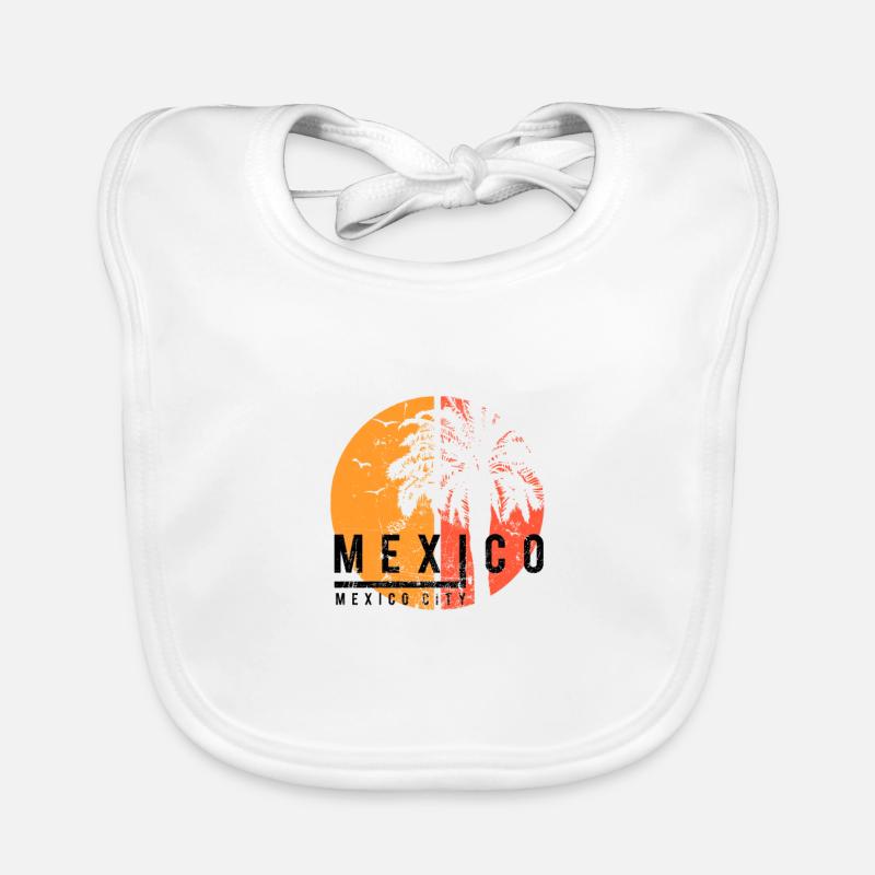 Artistic Mexico City Mexico Cool Palm Tree Organic Baby Bibs