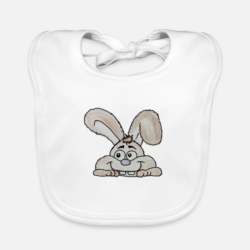 Grinning EasterBunny color Organic Baby Bibs