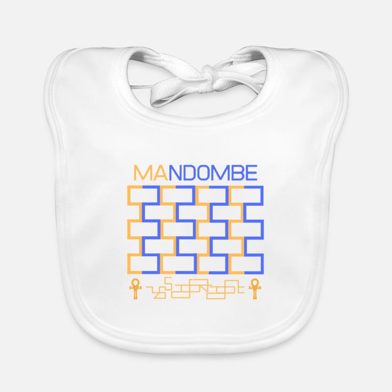 MANDOMBE-Design kombiniert mit Ankh-Kreuz Baby Bio-Lätzchen