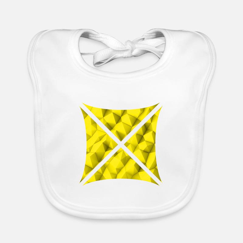 Abstract Polygon Design Yellow Organic Baby Bibs