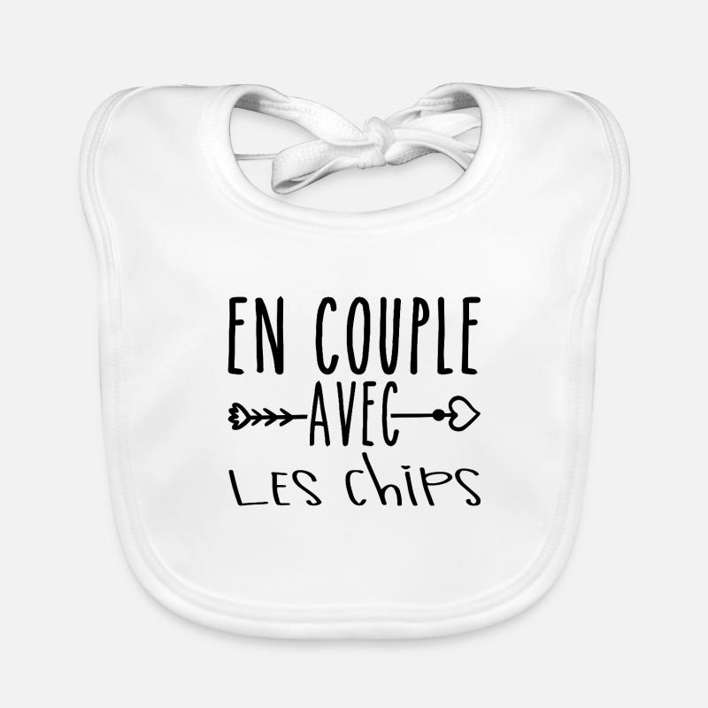Couples with Chips, Crisps Fans Gift Organic Baby Bibs