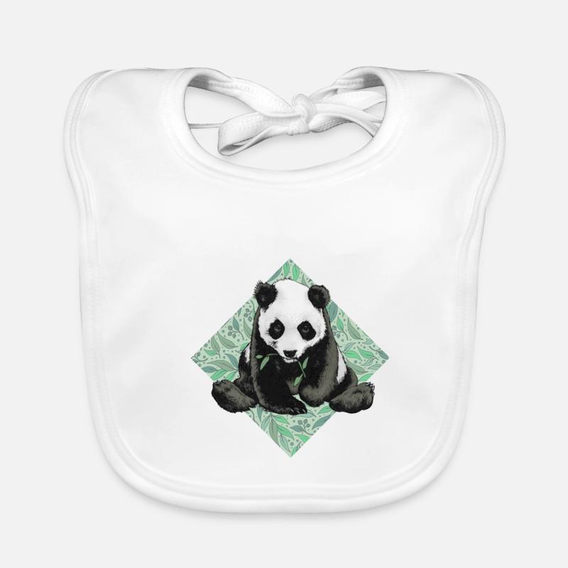 Panda - Baby Bio-Lätzchen - Weiß