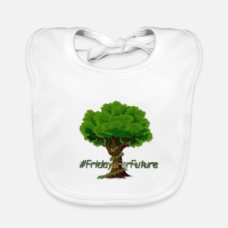 Fridays for Future Tree Design; Climate; Tree design Organic Baby Bibs