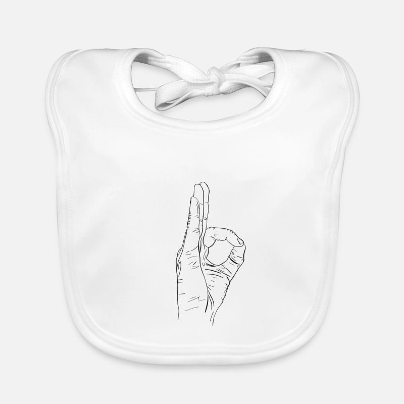 Ok gesture hand Organic Baby Bibs