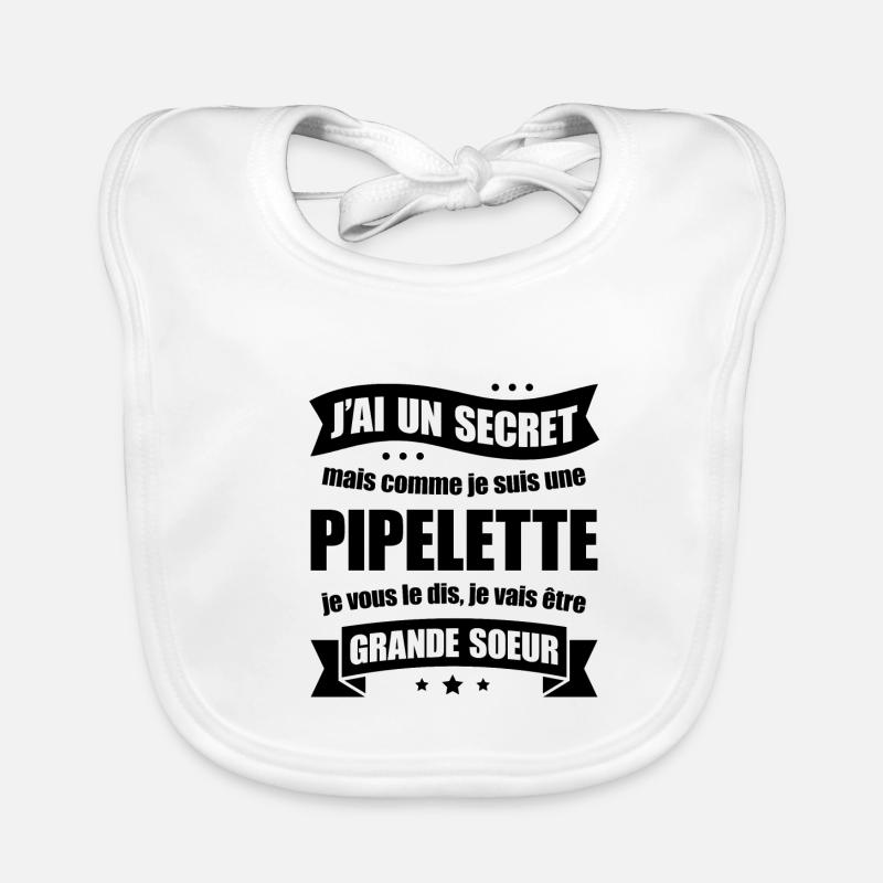 FUTURE GRANDE SŒUR - Bavoir bio Bébé - blanc
