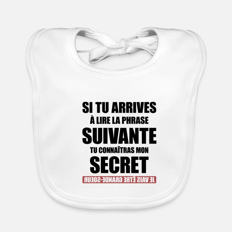 FUTURE GRANDE SOEUR - Bavoir bio Bébé - blanc