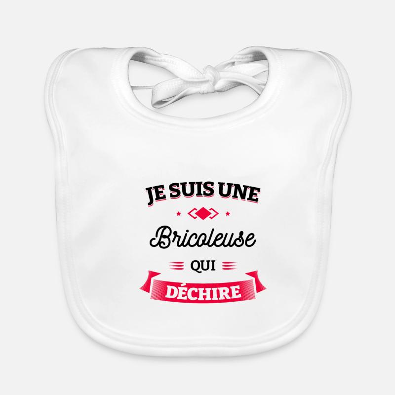 BRICOLEUSE QUI DÉCHIRE Bavoir bio Bébé