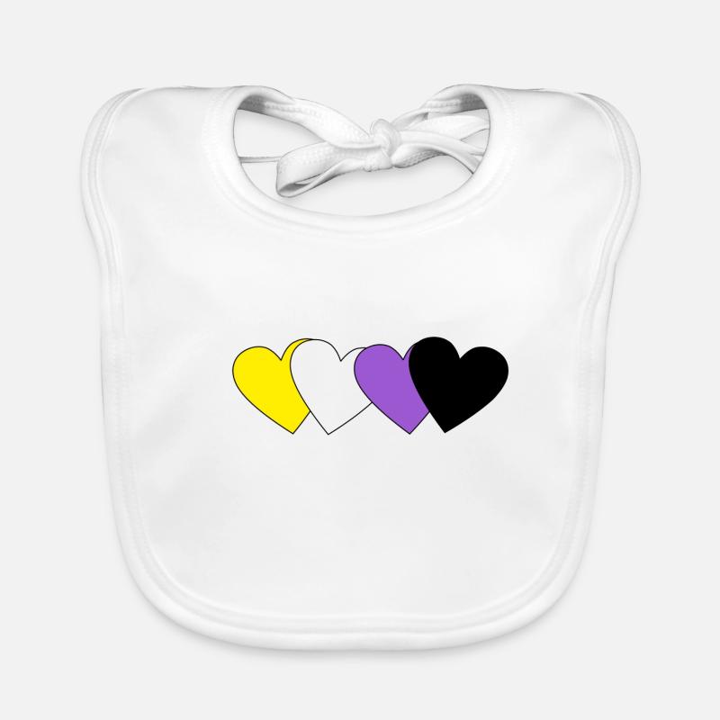 Heart not binary Organic Baby Bibs