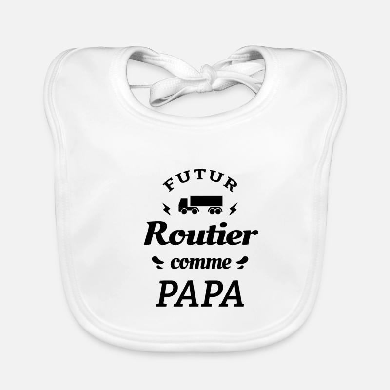 FUTUR ROUTIER COMME PAPA Bavoir bio Bébé
