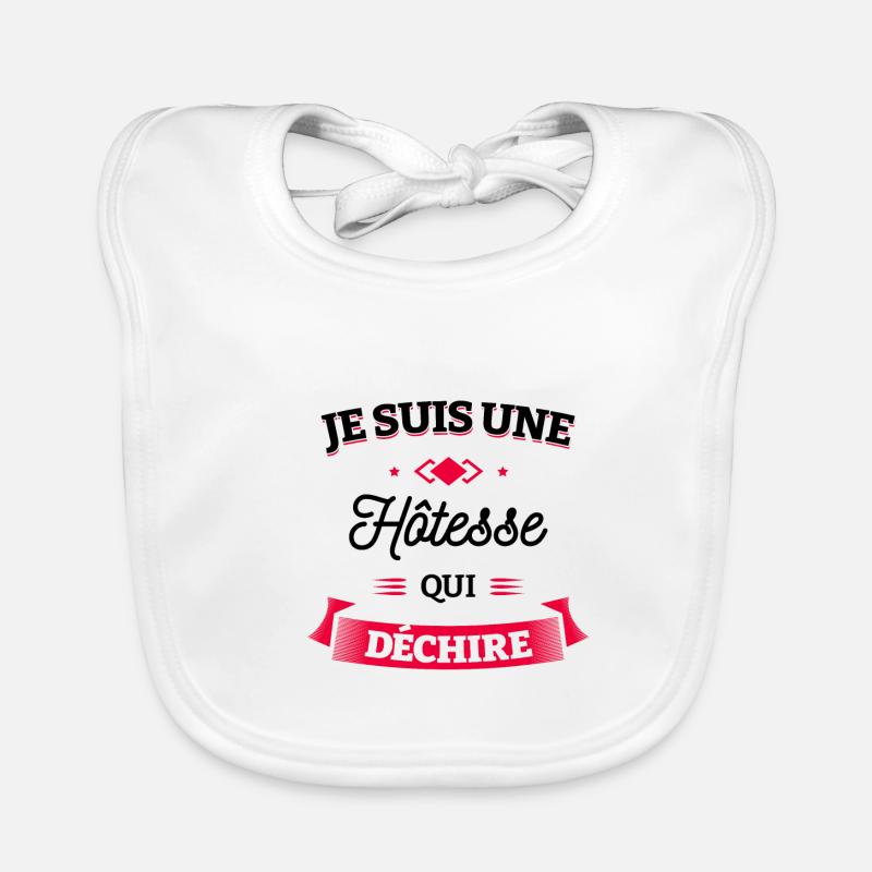 HÔTESSE QUI DÉCHIRE Bavoir bio Bébé