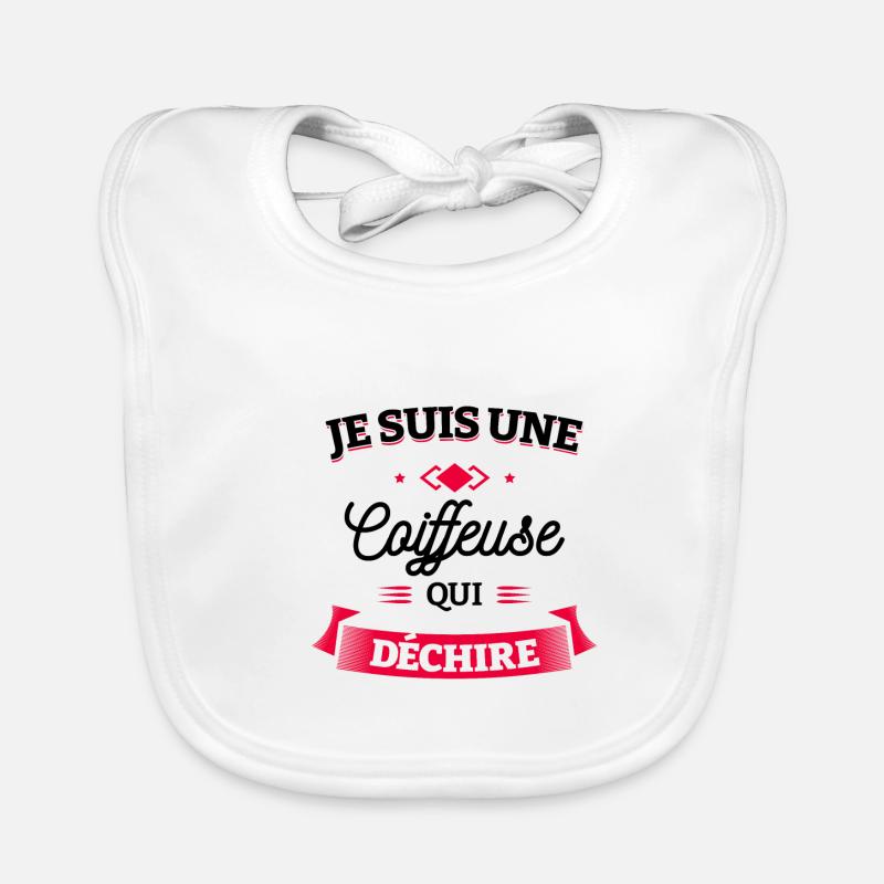 COIFFEUSE QUI DÉCHIRE Bavoir bio Bébé
