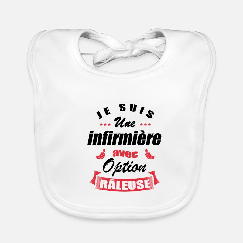 INFIRMIÈRE AVEC OPTION RÂLEUSE Bavoir bio Bébé