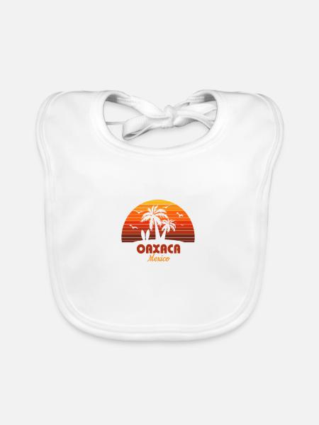 Cool Oaxaca Mexico Beach Sunset Souvenir - Organic Baby Bibs - white - Front