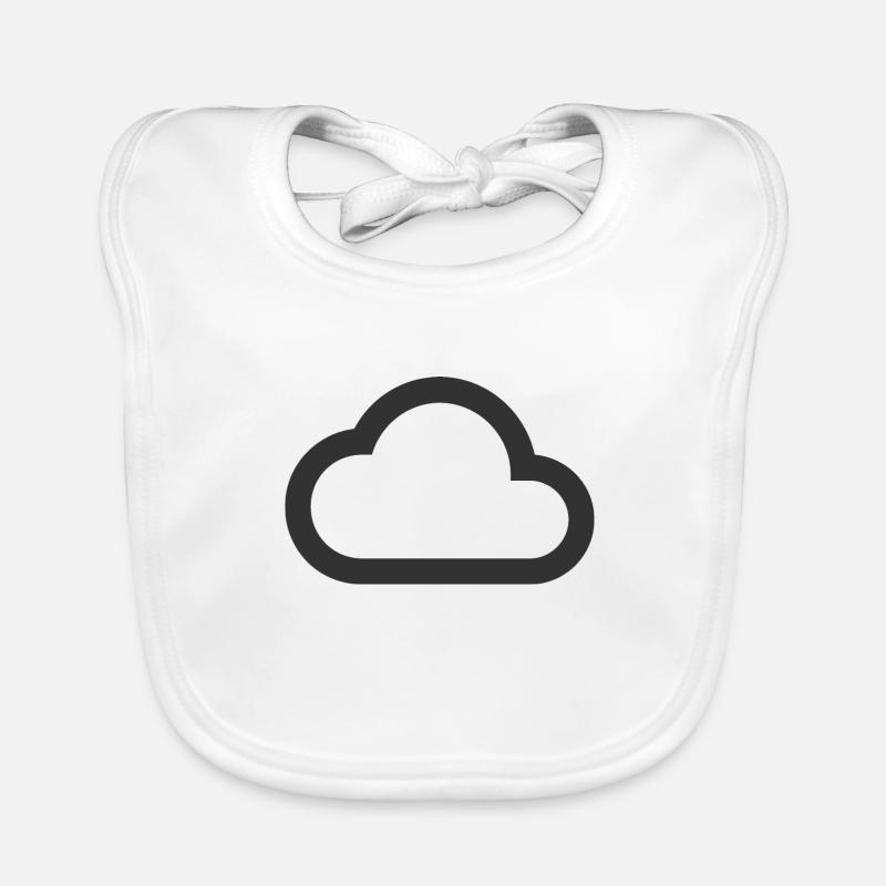 Cloud silhouette | Black | gift idea - Organic Baby Bibs - white