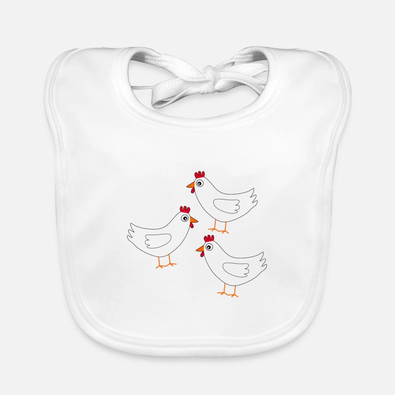poulet blanc drôle Bavoir bio Bébé