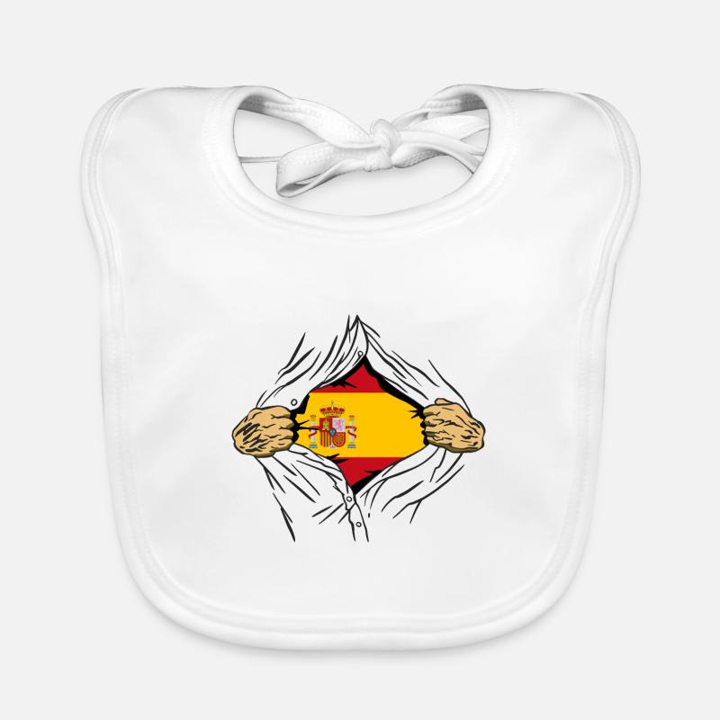 Drapeau d’Espagne Vintage Drapeau espagnol d’occasion Look Bavoir bio Bébé