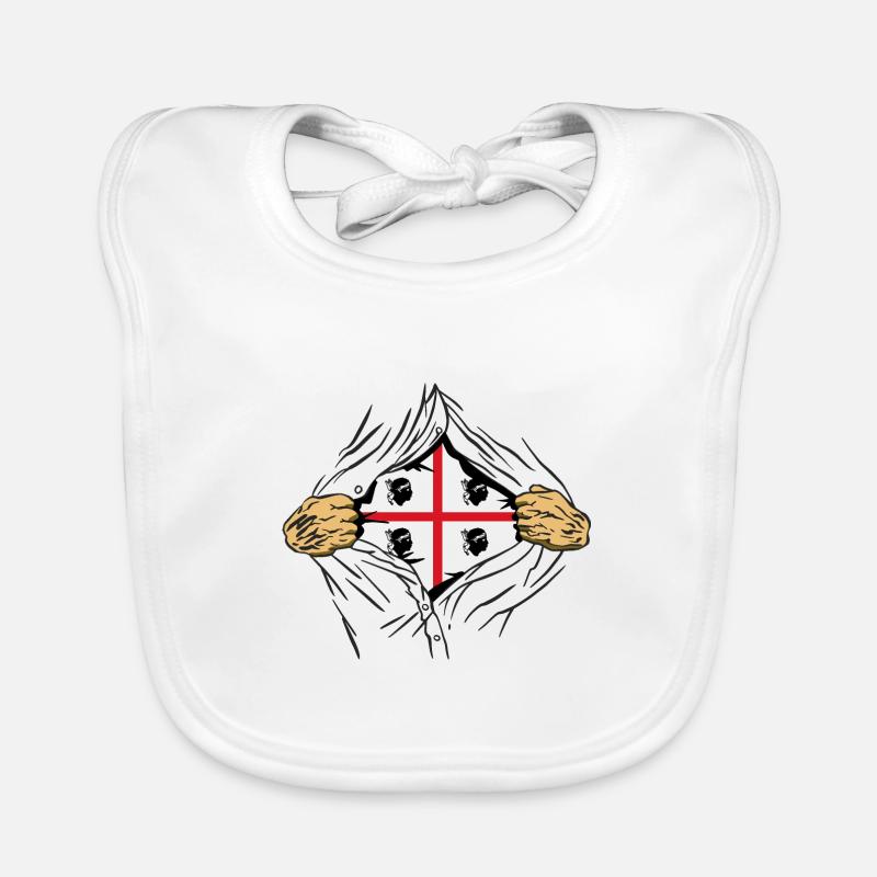 Drapeau de la Sardaigne Super-héros Drapeau de la Sardaigne Bavoir bio Bébé