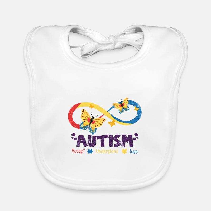 PAPILLON AUTISTE BOUCLE SANS FIN SRPRUCH MOTIF Bavoir bio Bébé