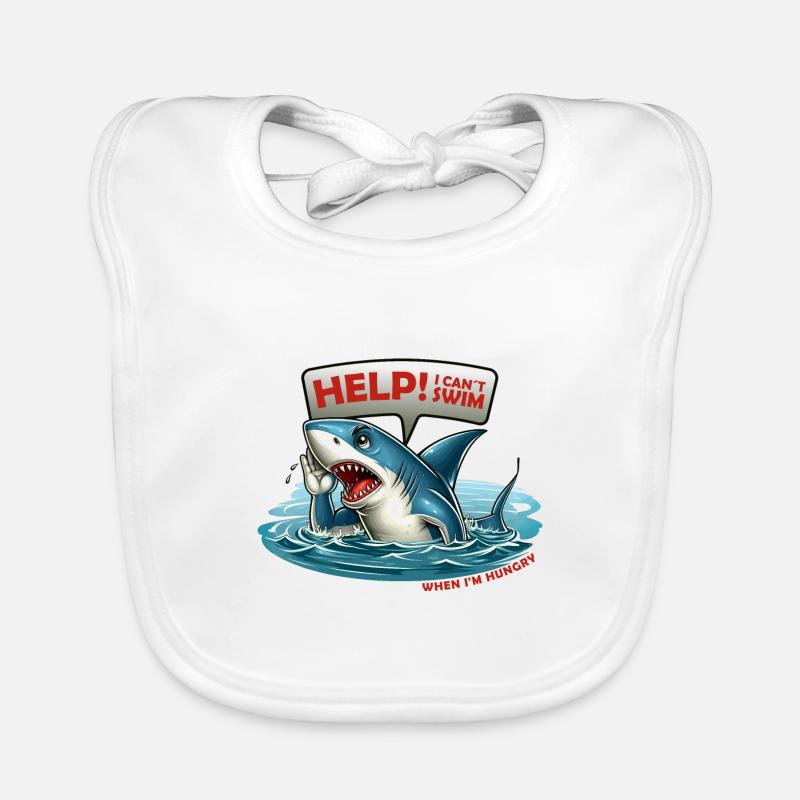 Help I can´t swim - when I'm hungry Baby Bio-Lätzchen