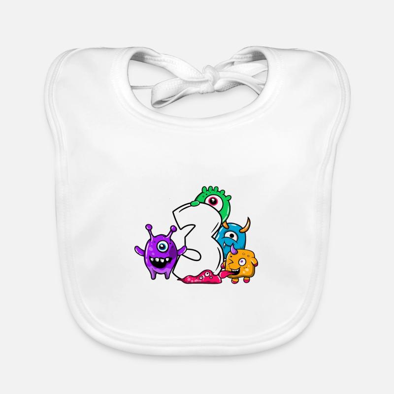 Monster third birthday 3 years gift Organic Baby Bibs