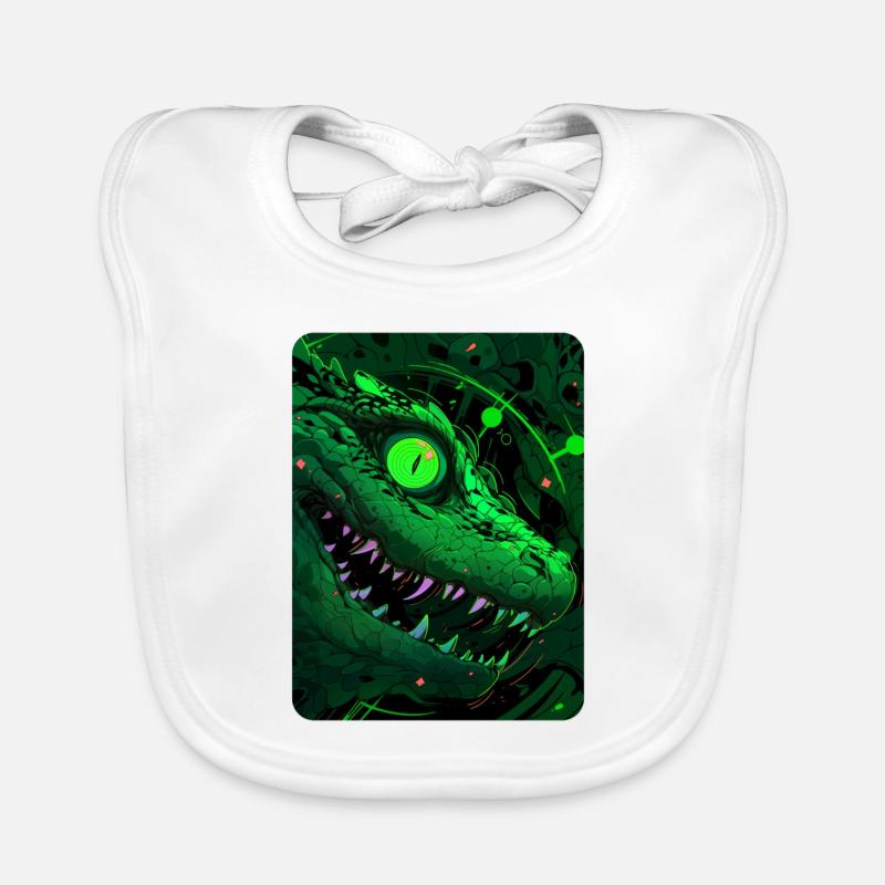 Green maniac lizard Organic Baby Bibs