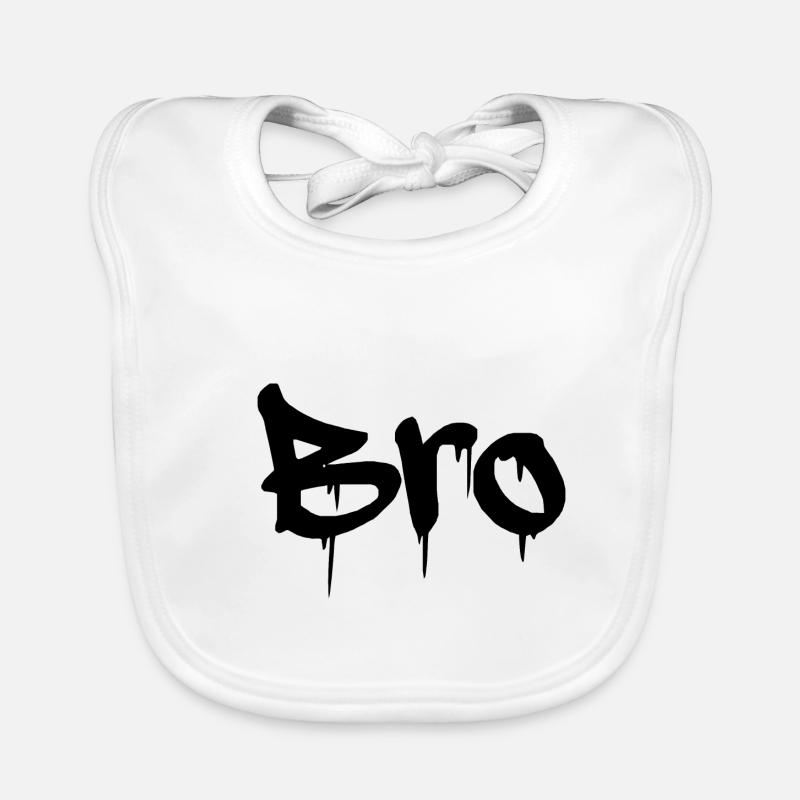 Bro - Graffiti Lettering Organic Baby Bibs