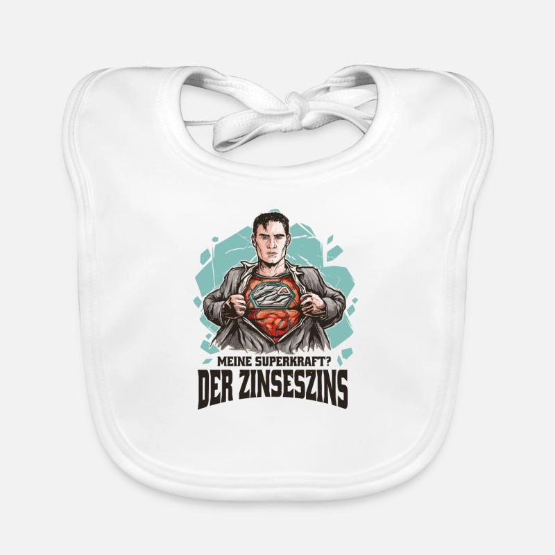 Super-héros - Superpouvoir Intérêt composé - Mindset - Argent Bavoir bio Bébé