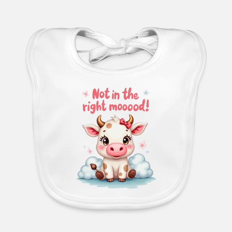 Vache douce et triste pas de bonne humeur Bavoir bio Bébé