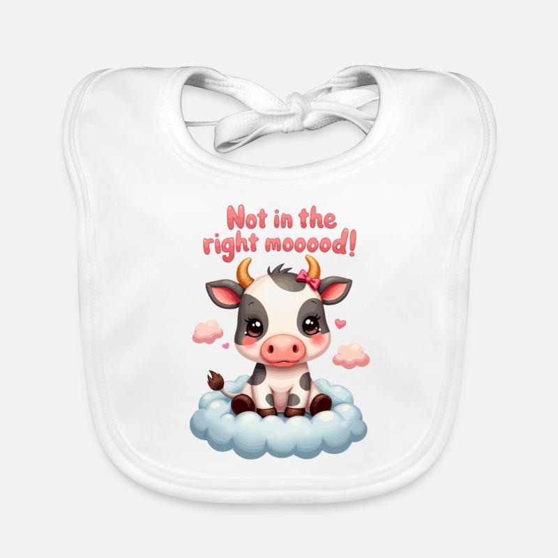 Vache douce et triste pas de bonne humeur Bavoir bio Bébé