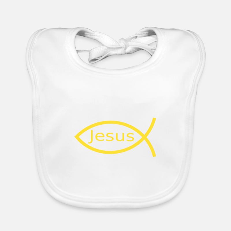 Jesus fish Ichthys fish fish Organic Baby Bibs