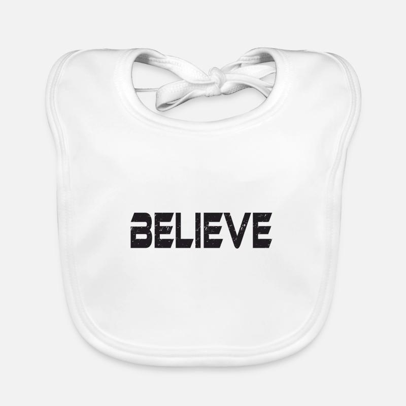 BELIEVE - Baby Bio-Lätzchen - Weiß