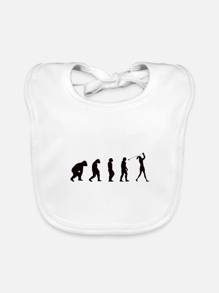 Golfschläger Golfball Sport Golfer Golf Evolution - Baby Bio-Lätzchen - Weiß - Vorne