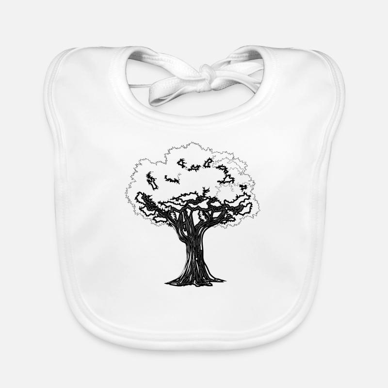 Beautiful black and white tree for minimalists Organic Baby Bibs