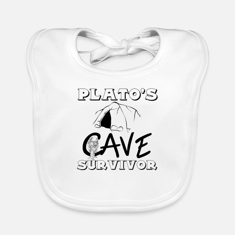 plato's cave survivor - Baby Bio-Lätzchen - Weiß