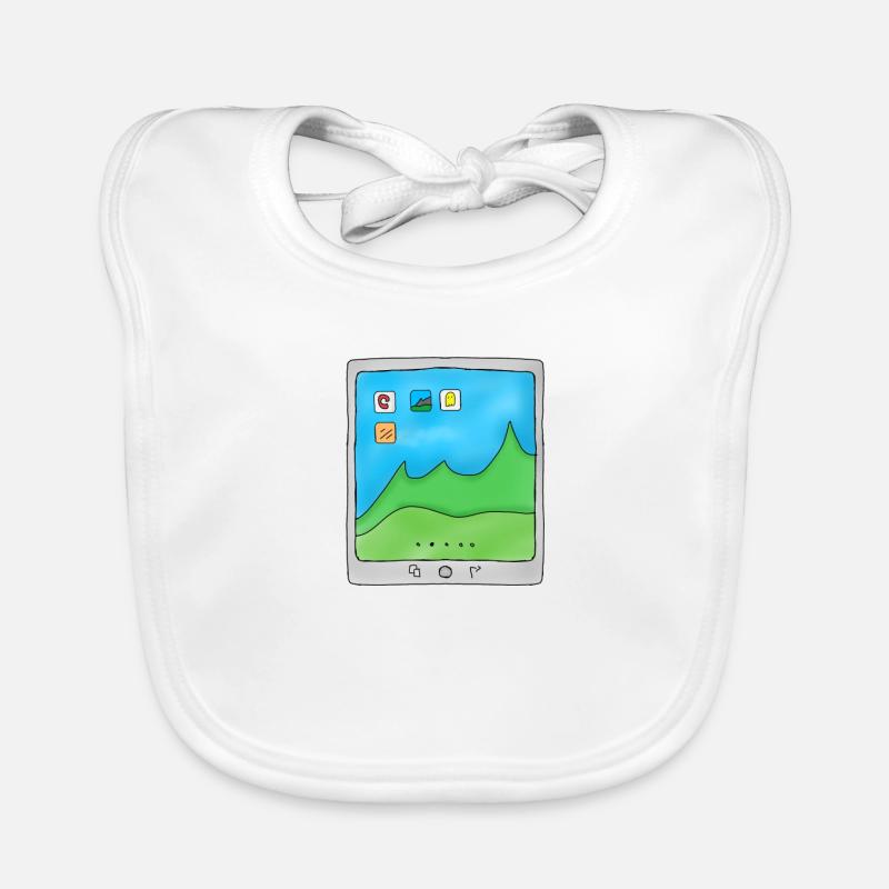 Tablet Mobile Phone Smartphone Logo Design Graphic Image Organic Baby Bibs