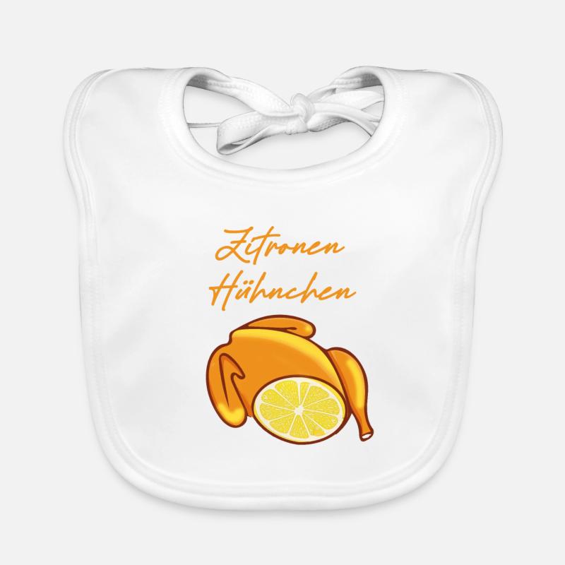hähnchen.hühnchen,zitrone,zitronenhühnchen,comic Baby Bio-Lätzchen