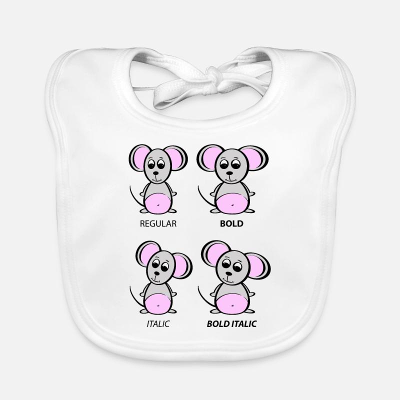 Graphic Designer Mouse - Typography Explanation Organic Baby Bibs