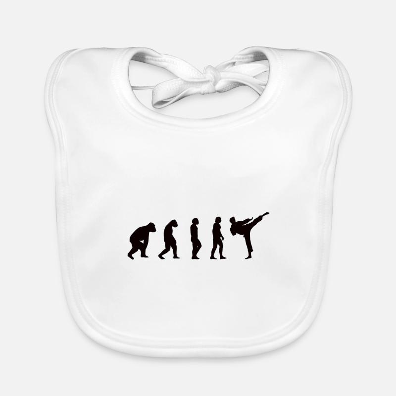 Kickboxen Evolution Kampfsport Boxen Ringen Spruch Baby Bio-Lätzchen