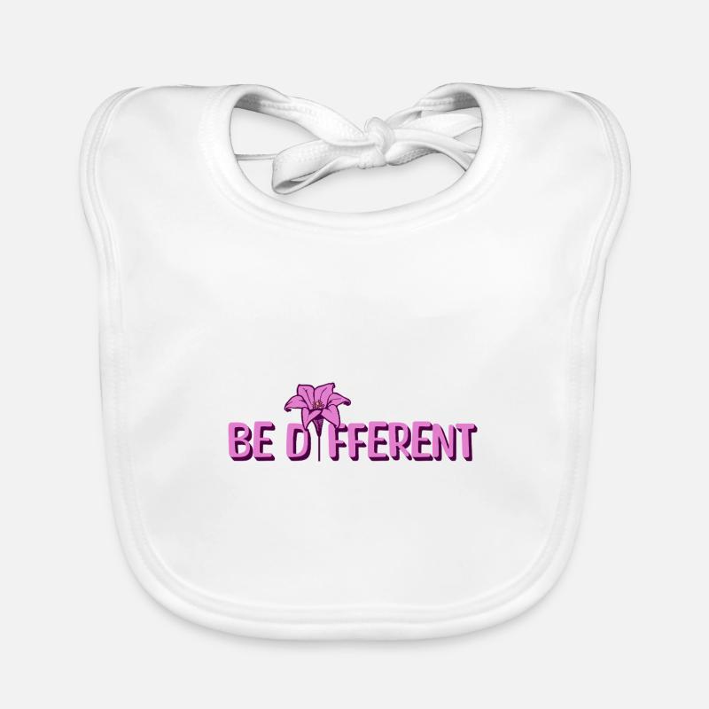 BE DIFFERENT - Jardin de fleurs de lys violets Bavoir bio Bébé