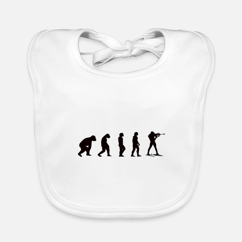 Biathlet Biathlon Geschenk Evolution Wintersport Baby Bio-Lätzchen
