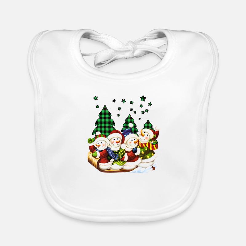 snowman Organic Baby Bibs